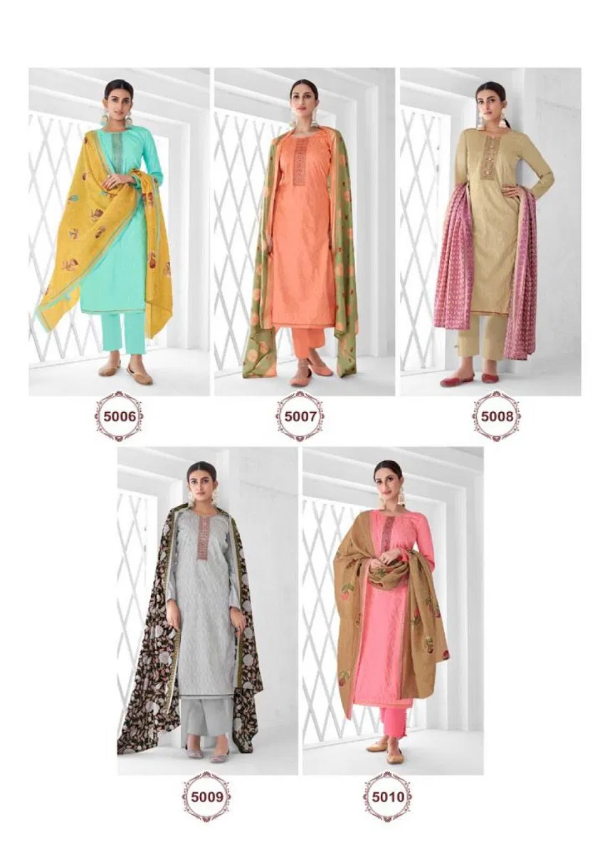 Nushrat Vol 5 By Suryajyoti Jam Stain Dress Material Catalog

